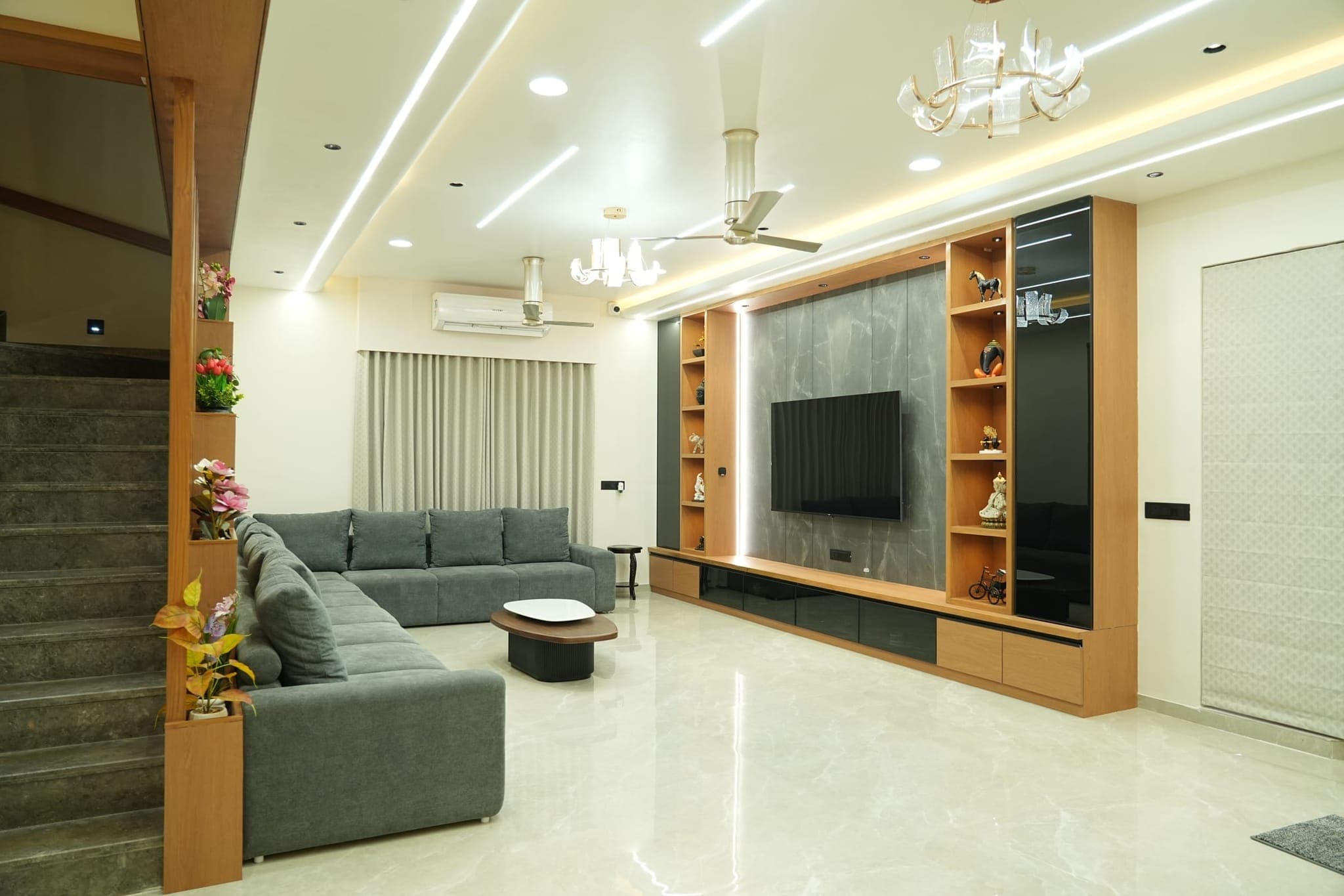 Living Room & Wooden TV Unit