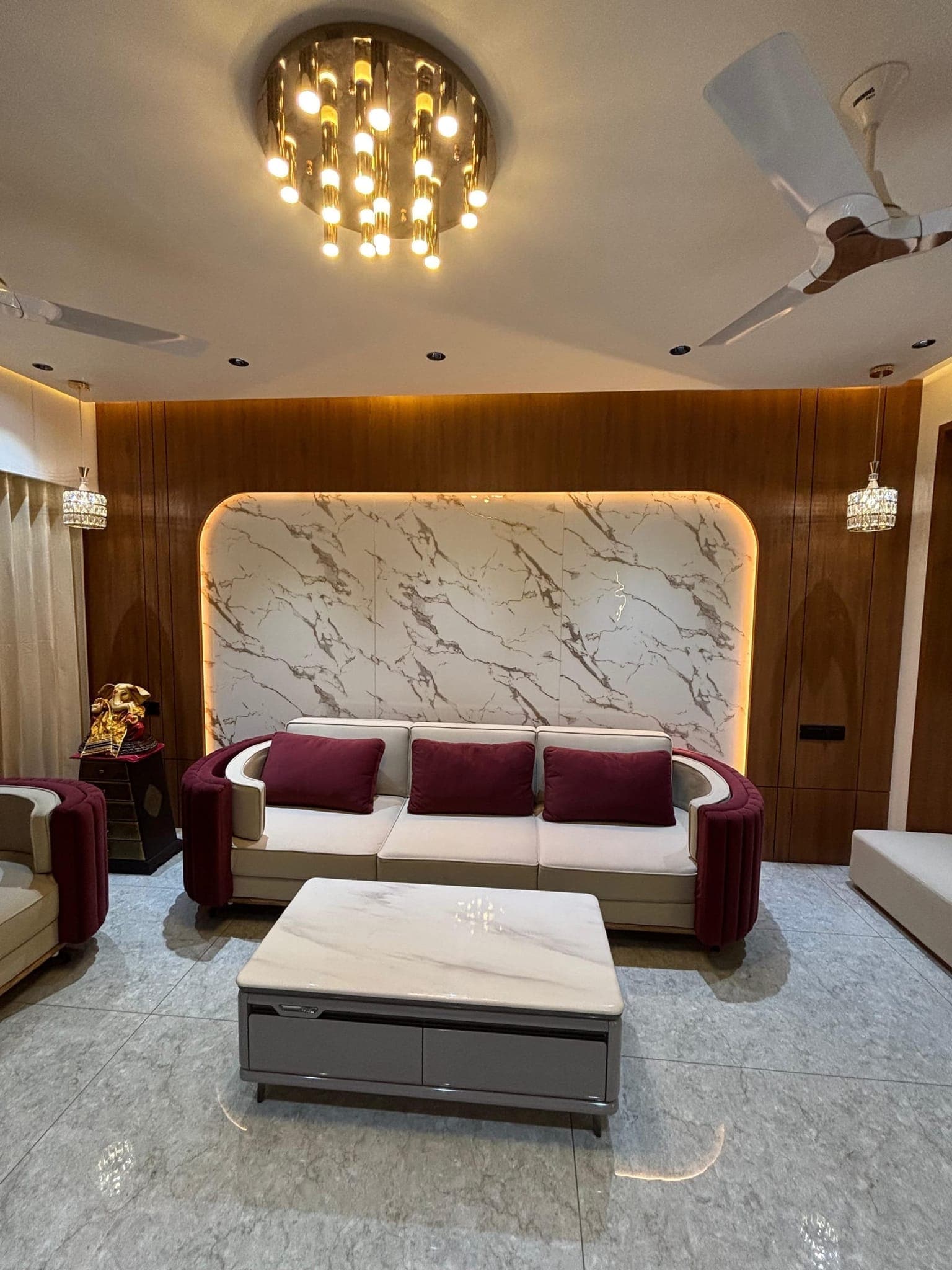 Marble Feature Wall Living Room